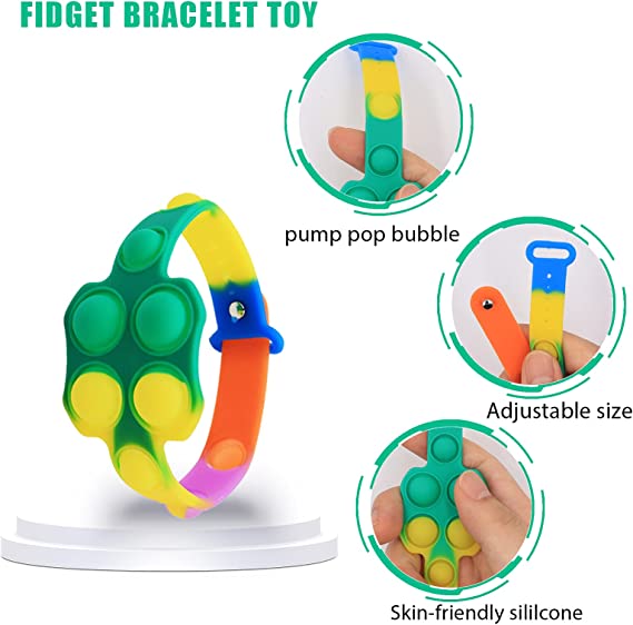 Push Pop Bubble Sensory Fidget Hand Finger Press Silicone Bracelet / Adjustable Buckle 7