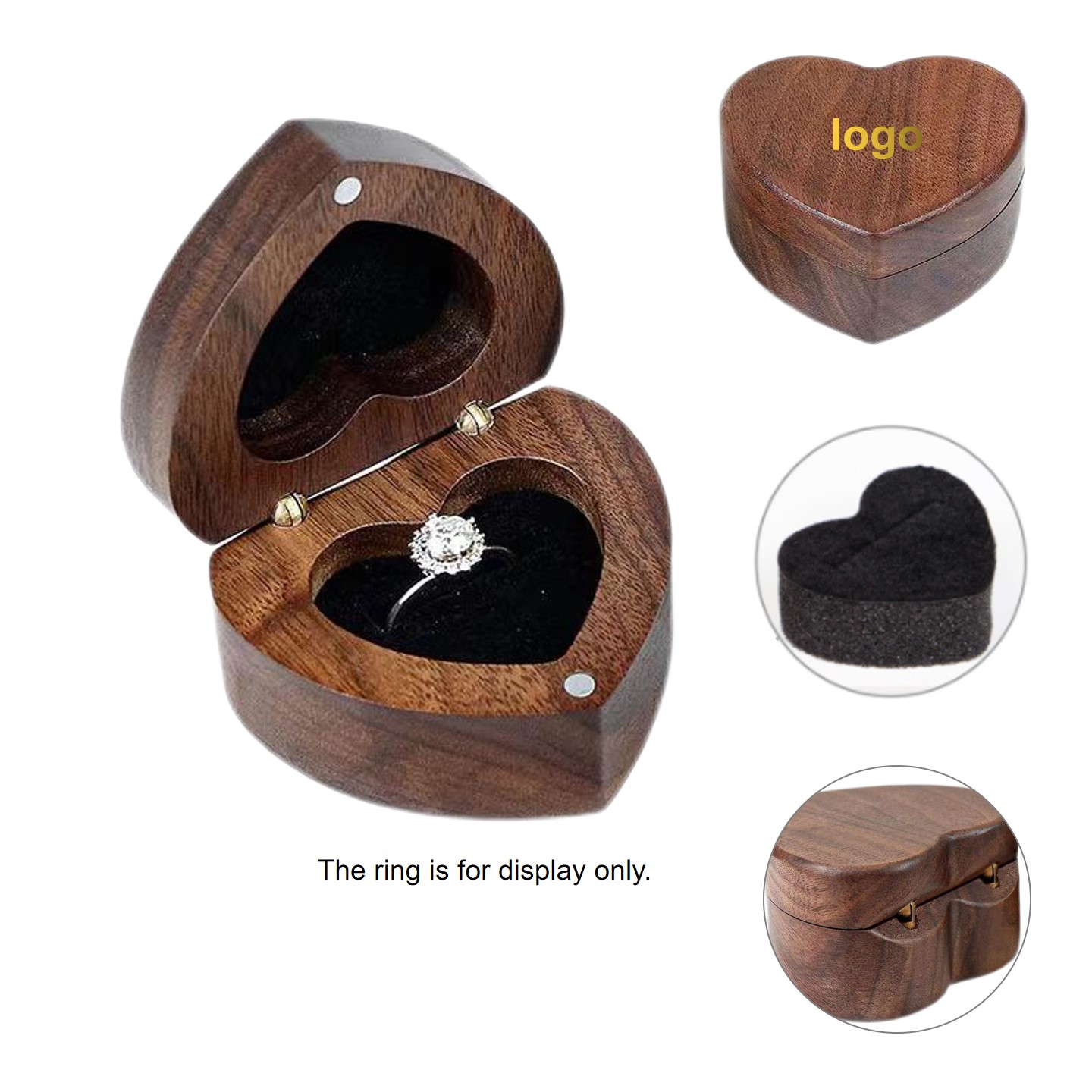 Heart Shape Wood Ring Box 2