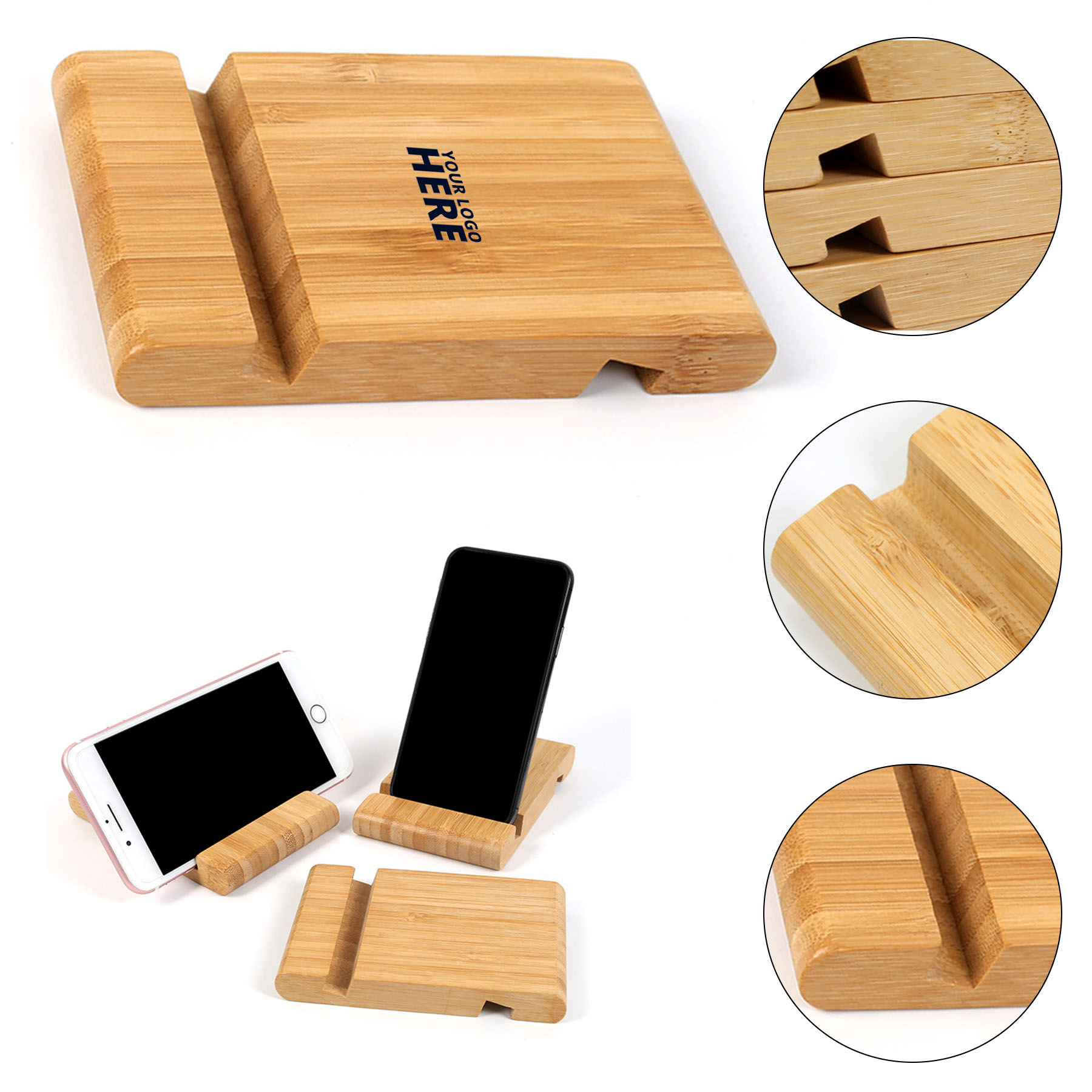 Bamboo Cell Phone Stand 2
