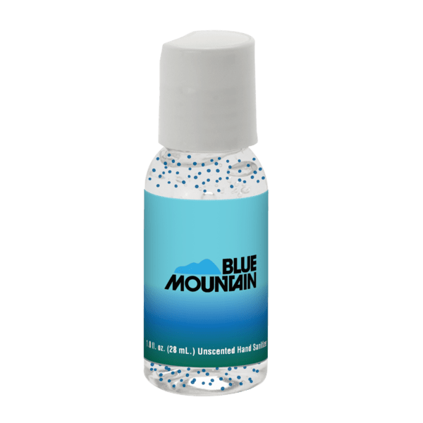 1 oz Single Color Moisture Bead Sanitizer in Clear Round Bottle 52
