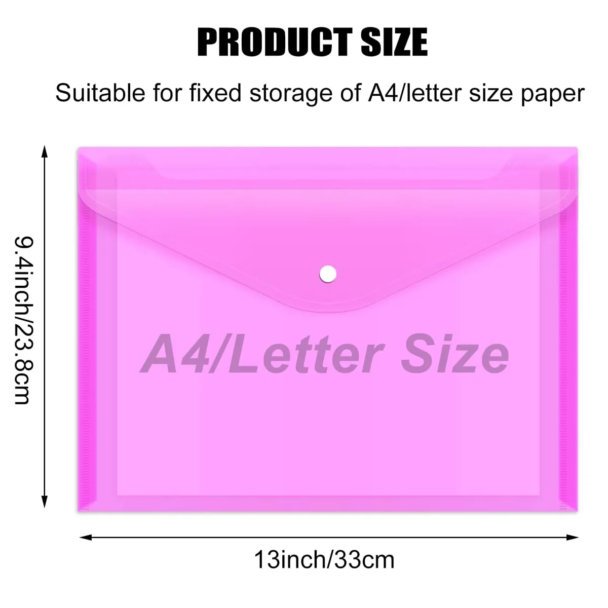 Clear Document Folders with Snap Closure 5