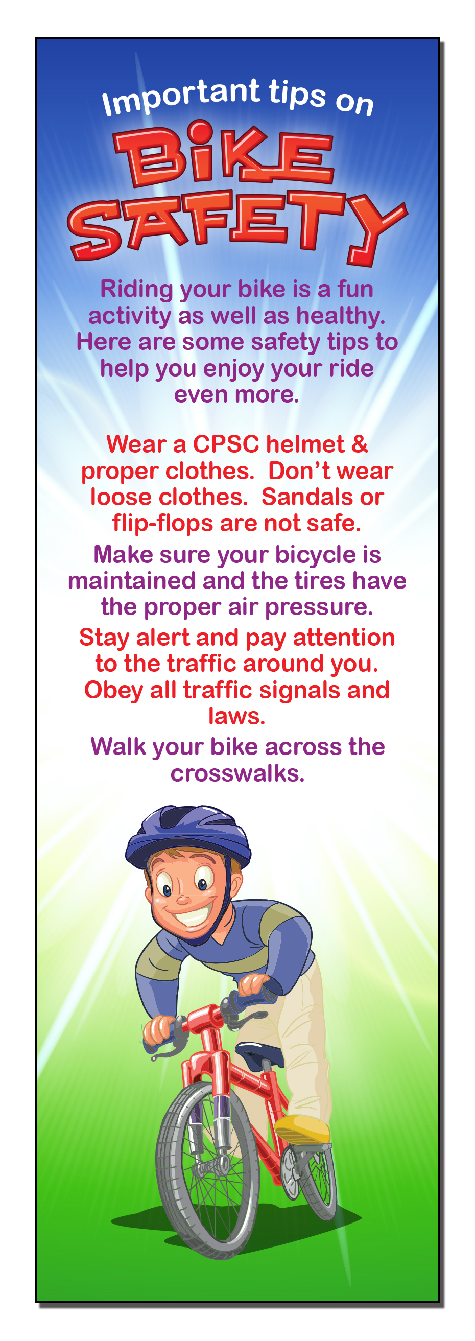 BOOKMARK - Bike Safety Bookmark 2