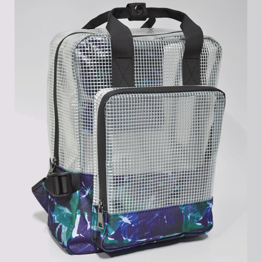 Grid PVC Backpack w/ Bottom Sublimation