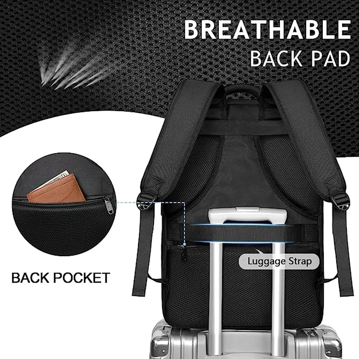 Large capacity Basic Business Travel Laptop Backpack For men 4