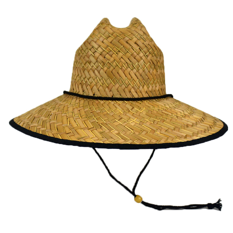 Natural Straw Lifeguard Hat with Custom Patch 3