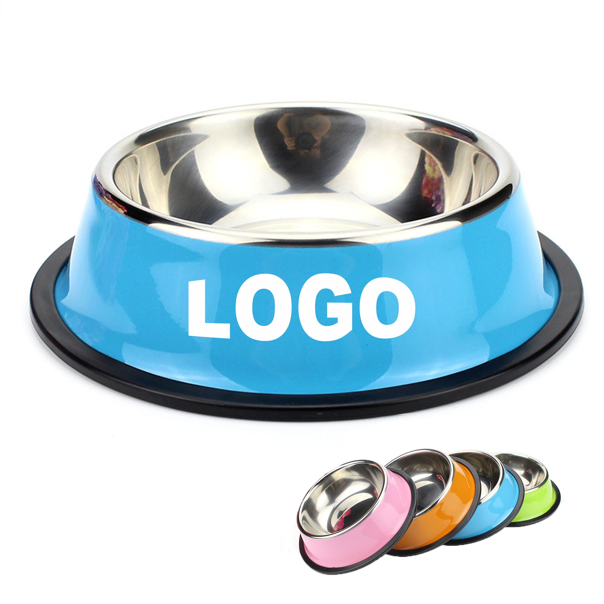 Stainless Steel Dog Bowl With Rubber Base 4
