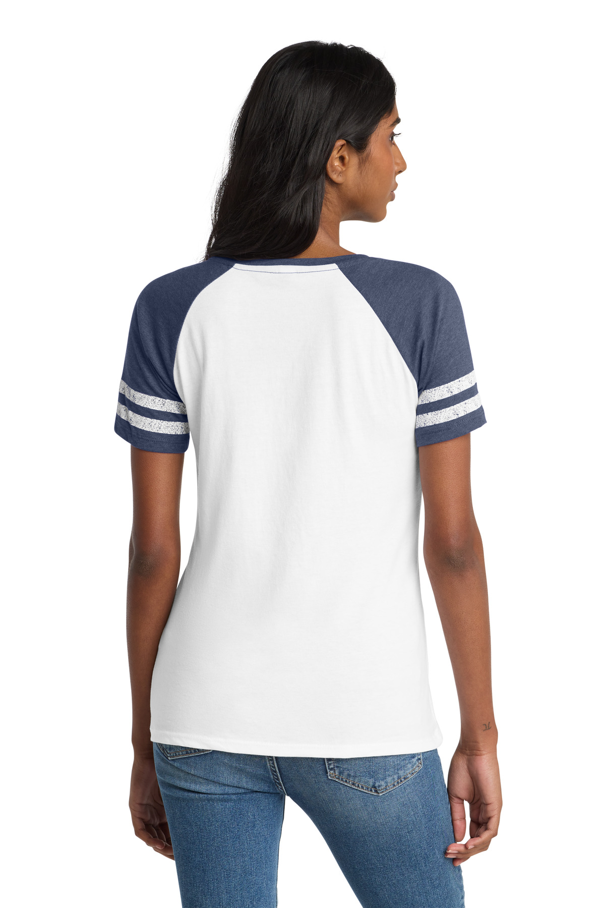 District Women's Game V-Neck Tee. DM476 21