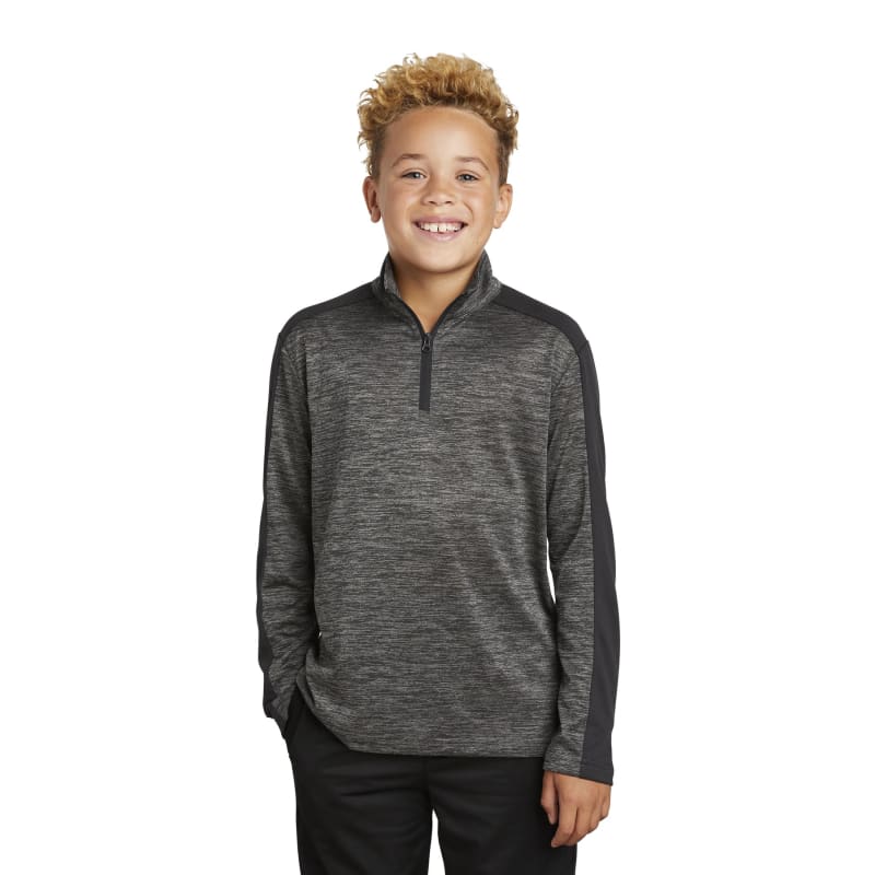 Sport-Tek Youth PosiCharge Electric Heather Colorblock 1/4-Zip Pullover. 7
