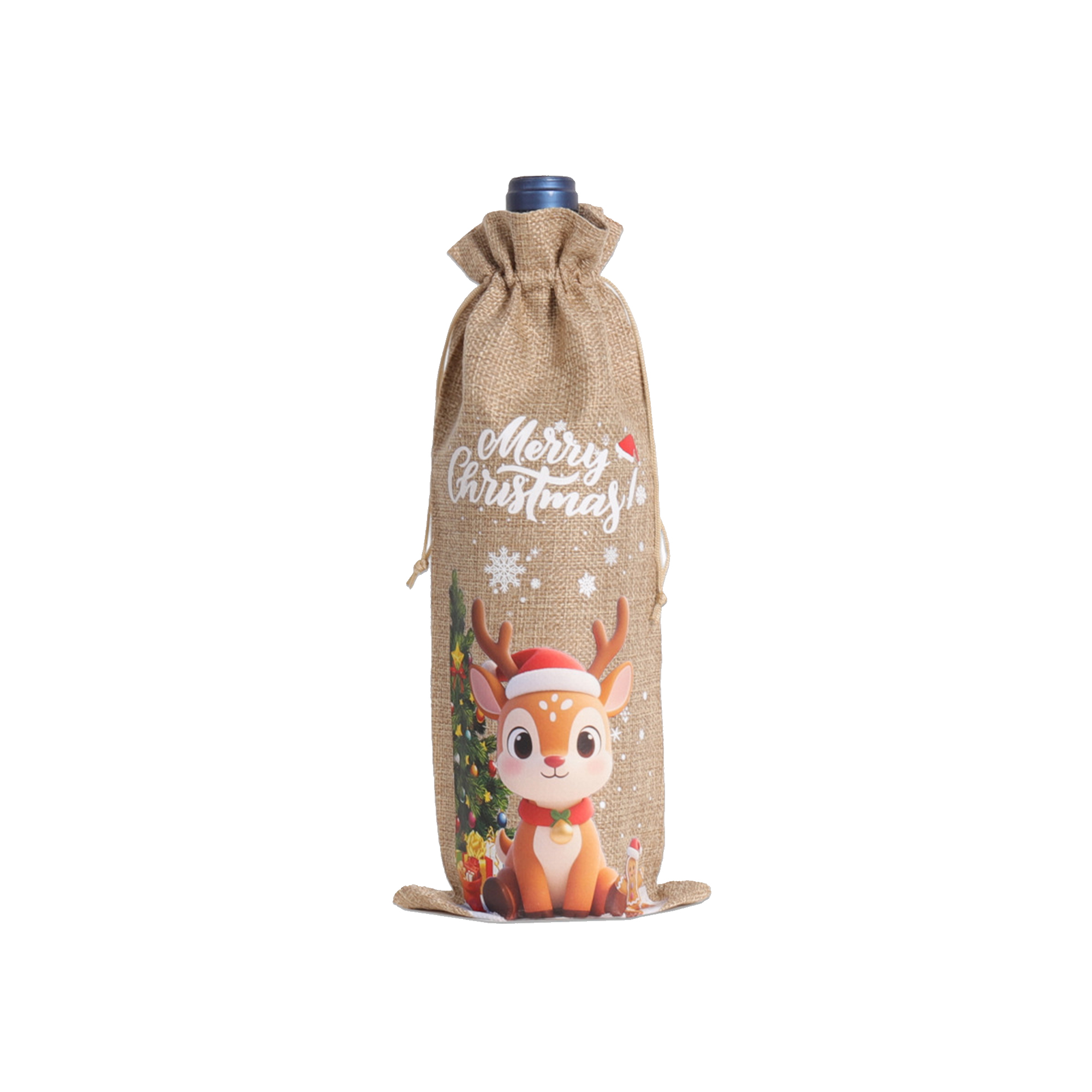 Linen Drawstring Bottle Sleeve 6" x 14" 3