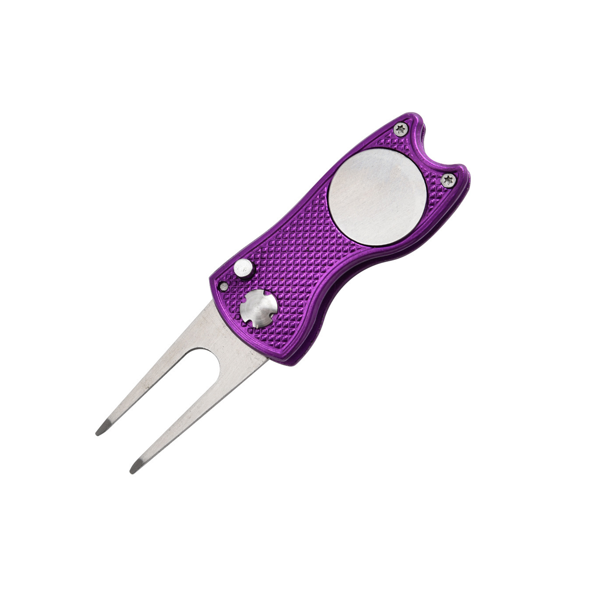 Foldable Stainless Steel Divot Fixer With Magnetic Marker 2.76" 7