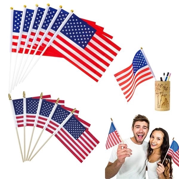 4"X6" Handheld Stick Usa Flag 6