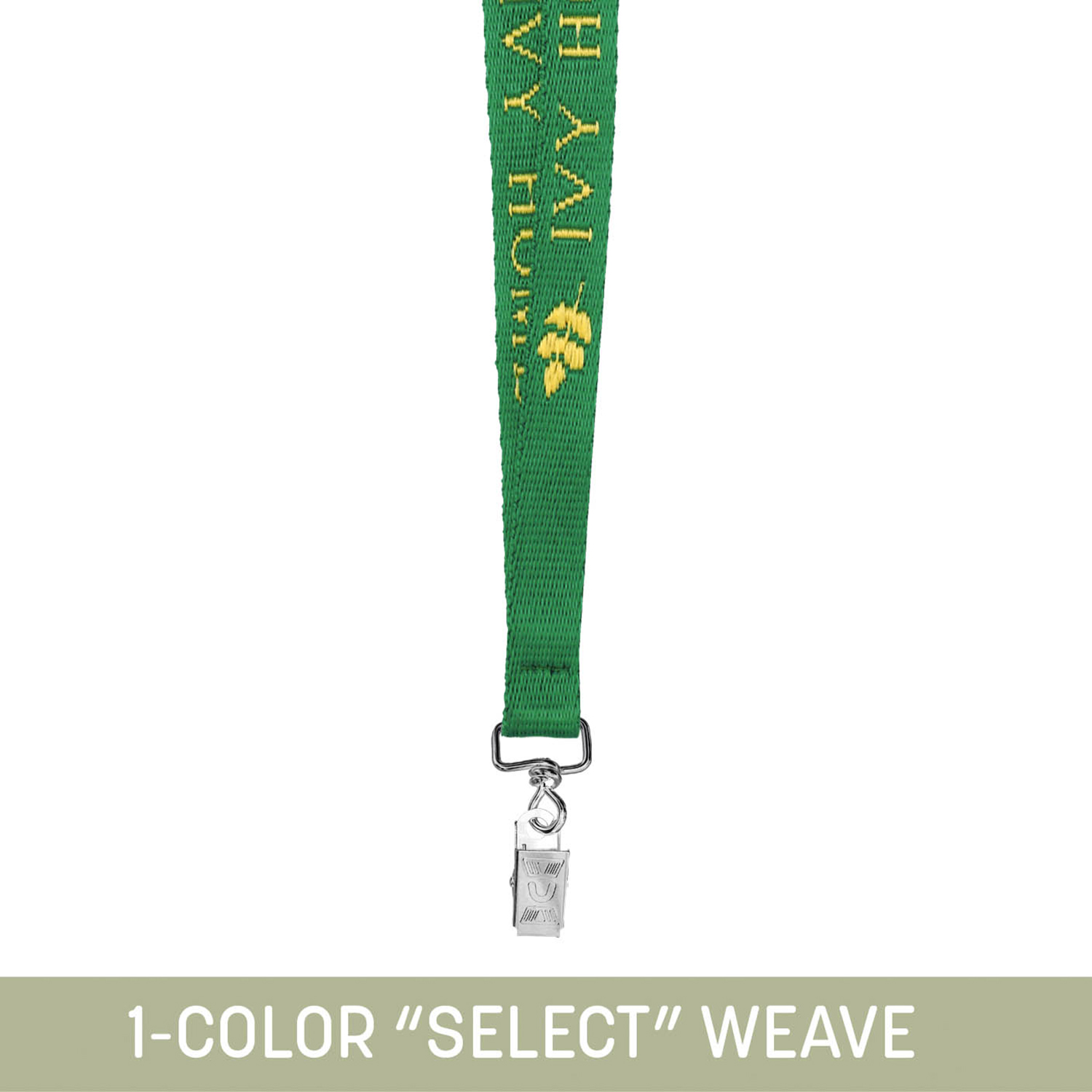 1/2" Woven Lanyard w/ Swivel Bulldog Clip - "Select" Weave 10