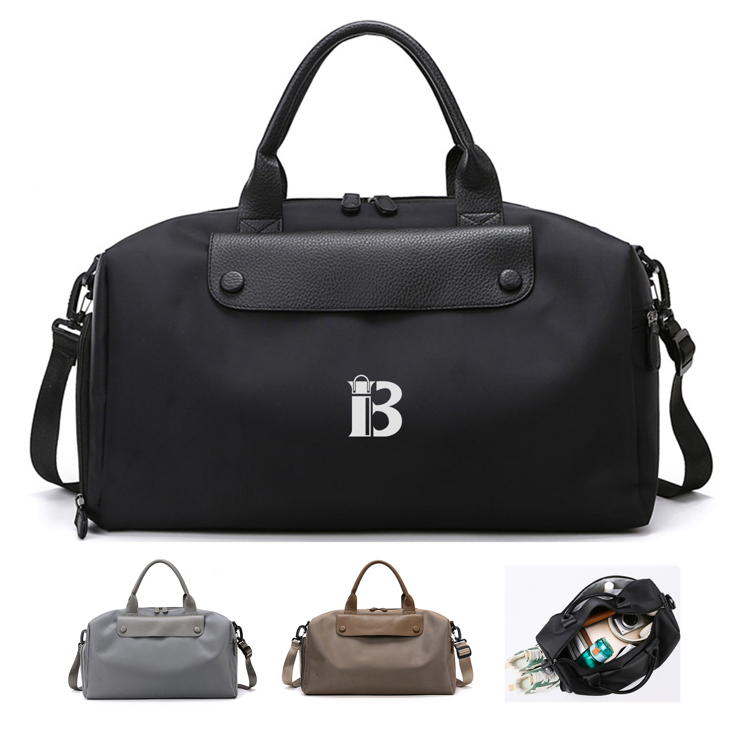 Oxford Travel Tote Duffel Bag w/ Shoe Compartment 6