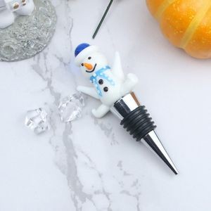 Happy Snowman Design Alloy Wine Cork Bottle Stopper 6