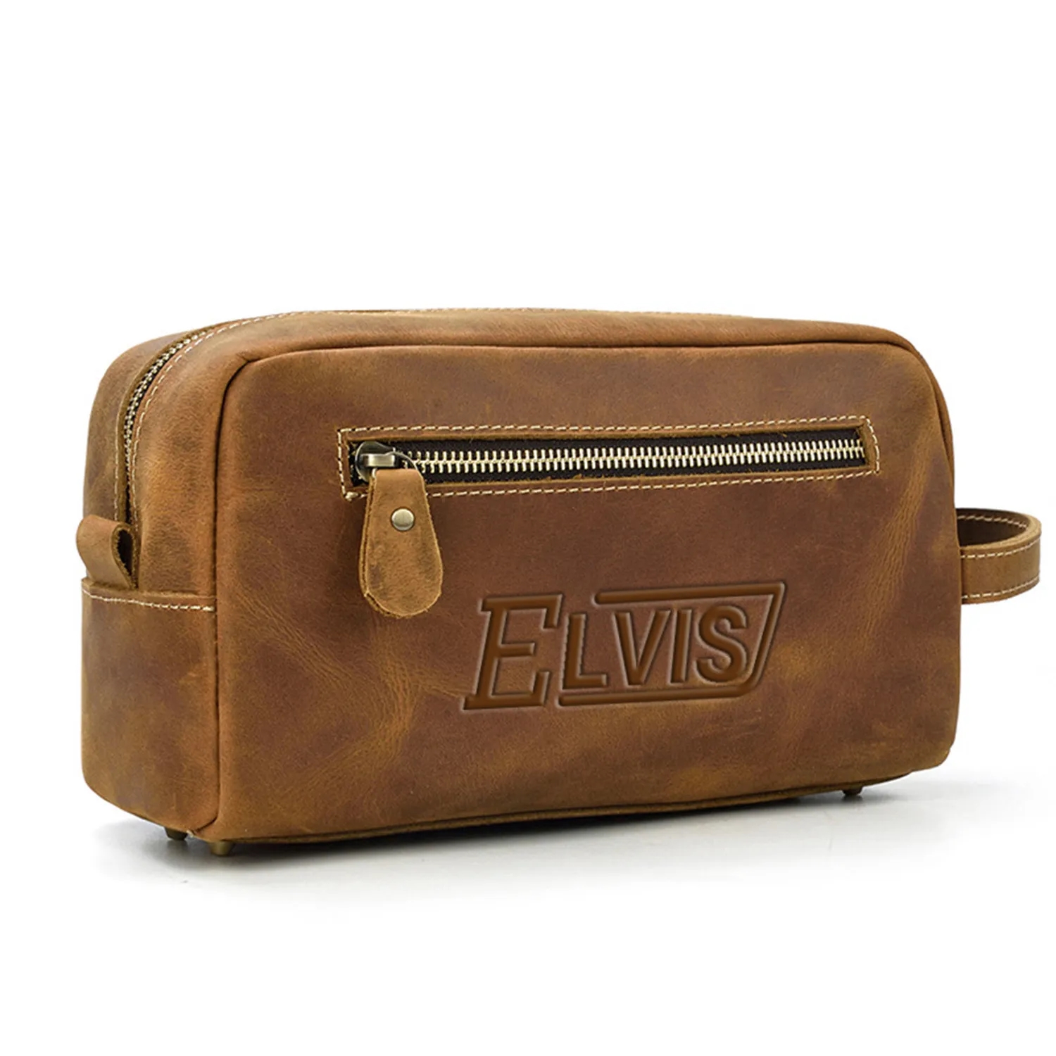 Toilet Genuine Leather Large Capacity Storage Bag 5