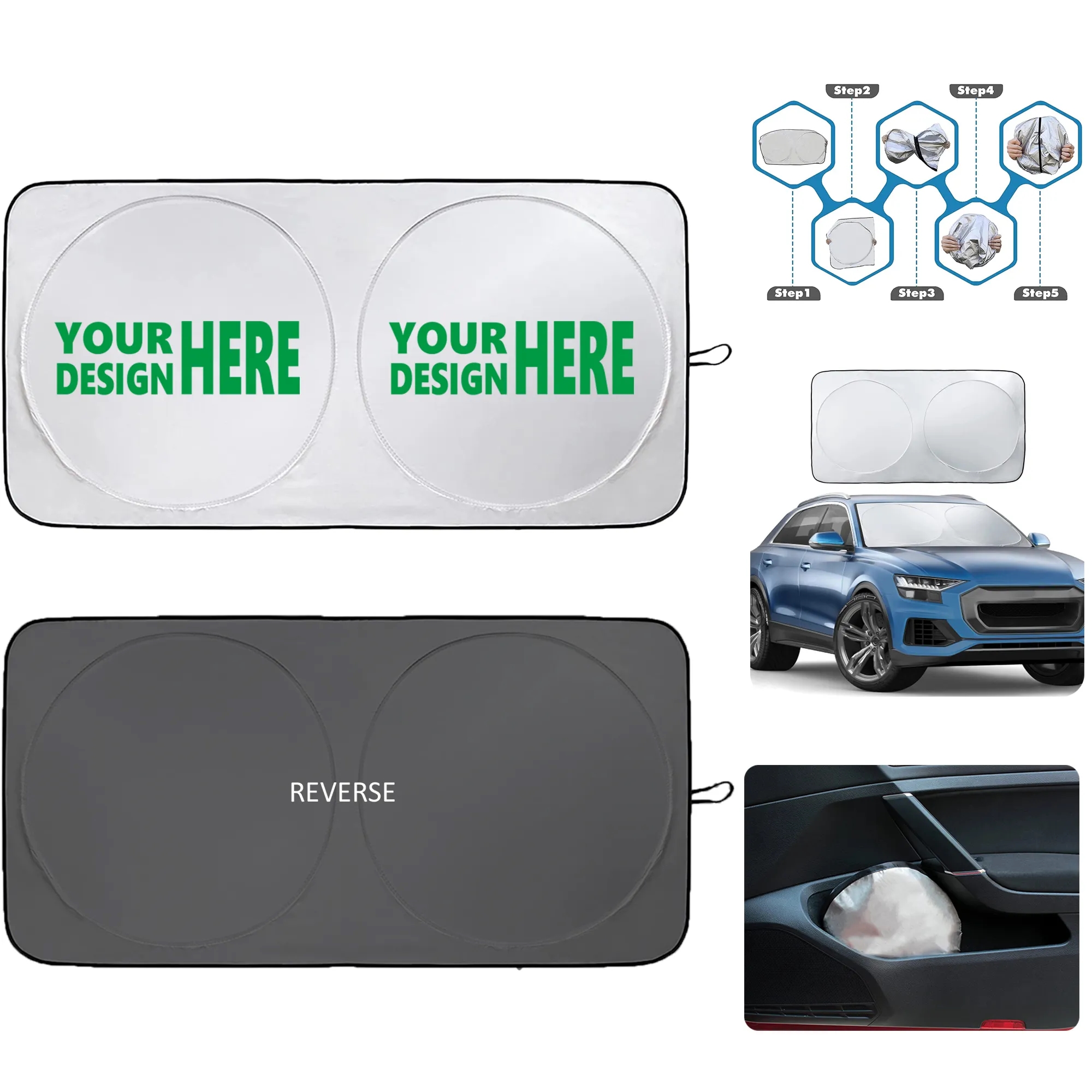 Customizable Car Windshield SunShade MOQ 100 PCS 1