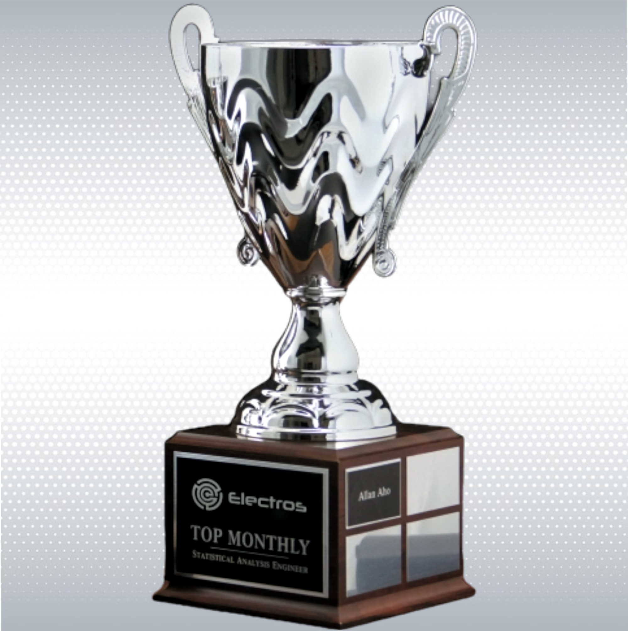 Wave Perpetual Silver Cup Trophy Award w/Perpetual Base 5