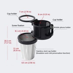 Car Cup Holder Expander With Mobile Stand 360 Rotating Base 5