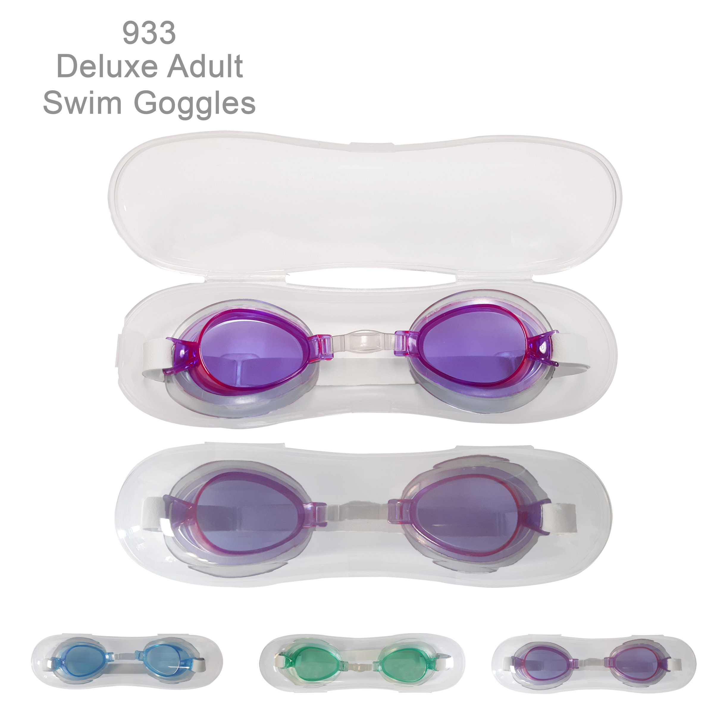 Deluxe Adult Swim Goggles With Case 3