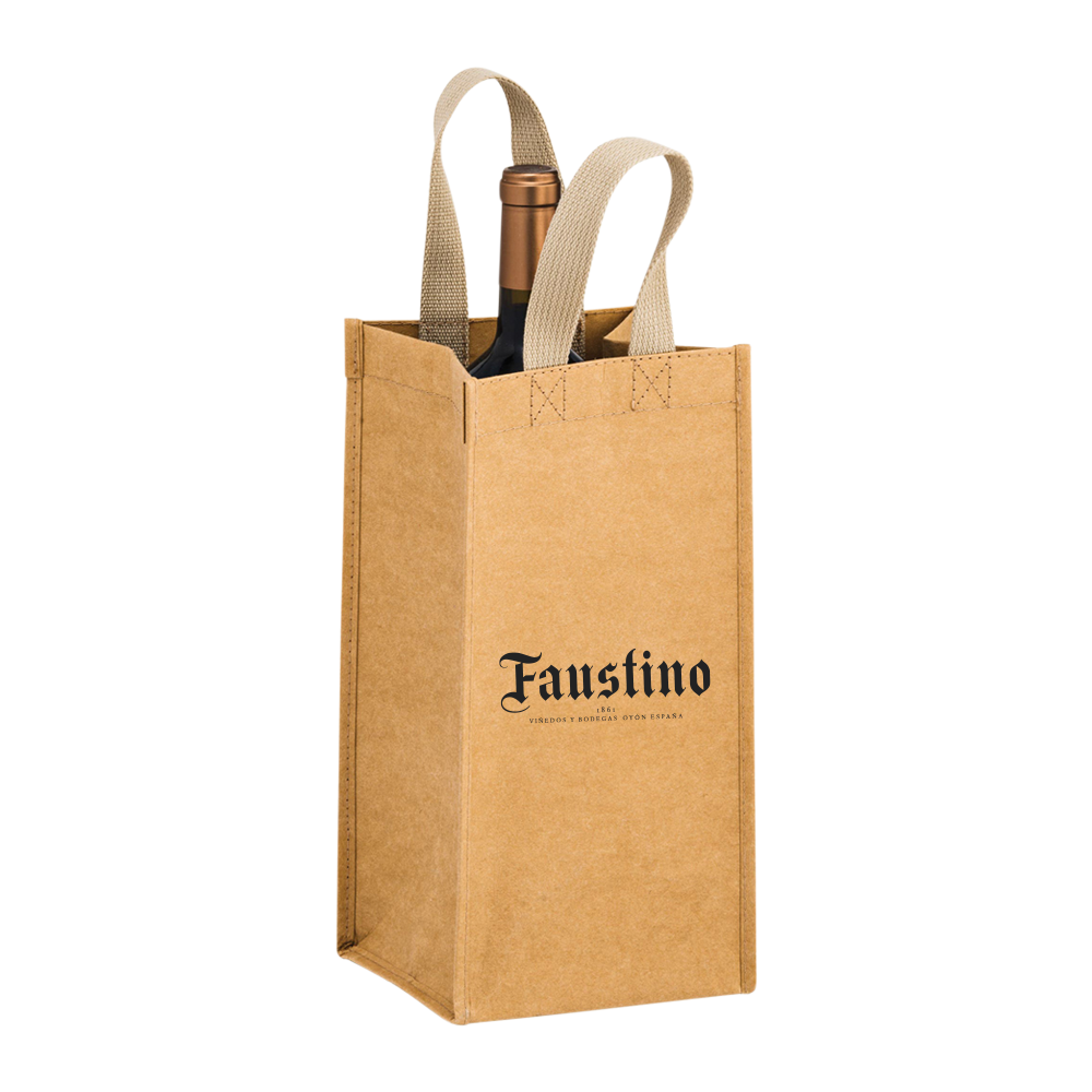 1-Bottle Washable Kraft Wine Tote 2