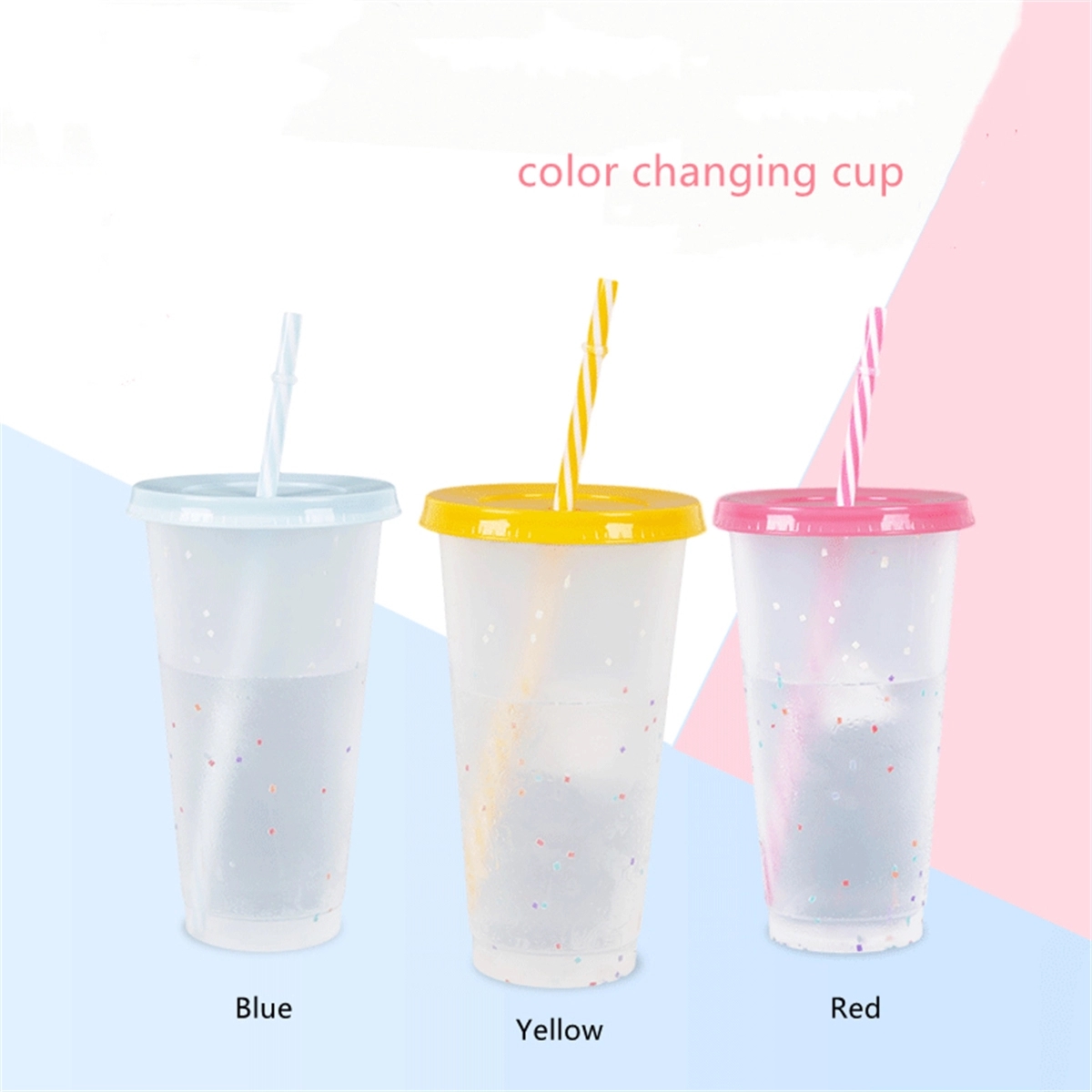 24 Oz Confetti Cups Color Changing Tumblers With Straw 5