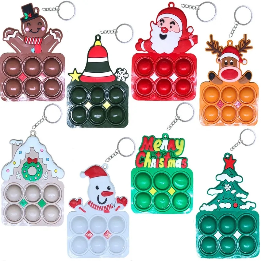 Christmas Ornament Push Bubble Pop Toy Keychain 7