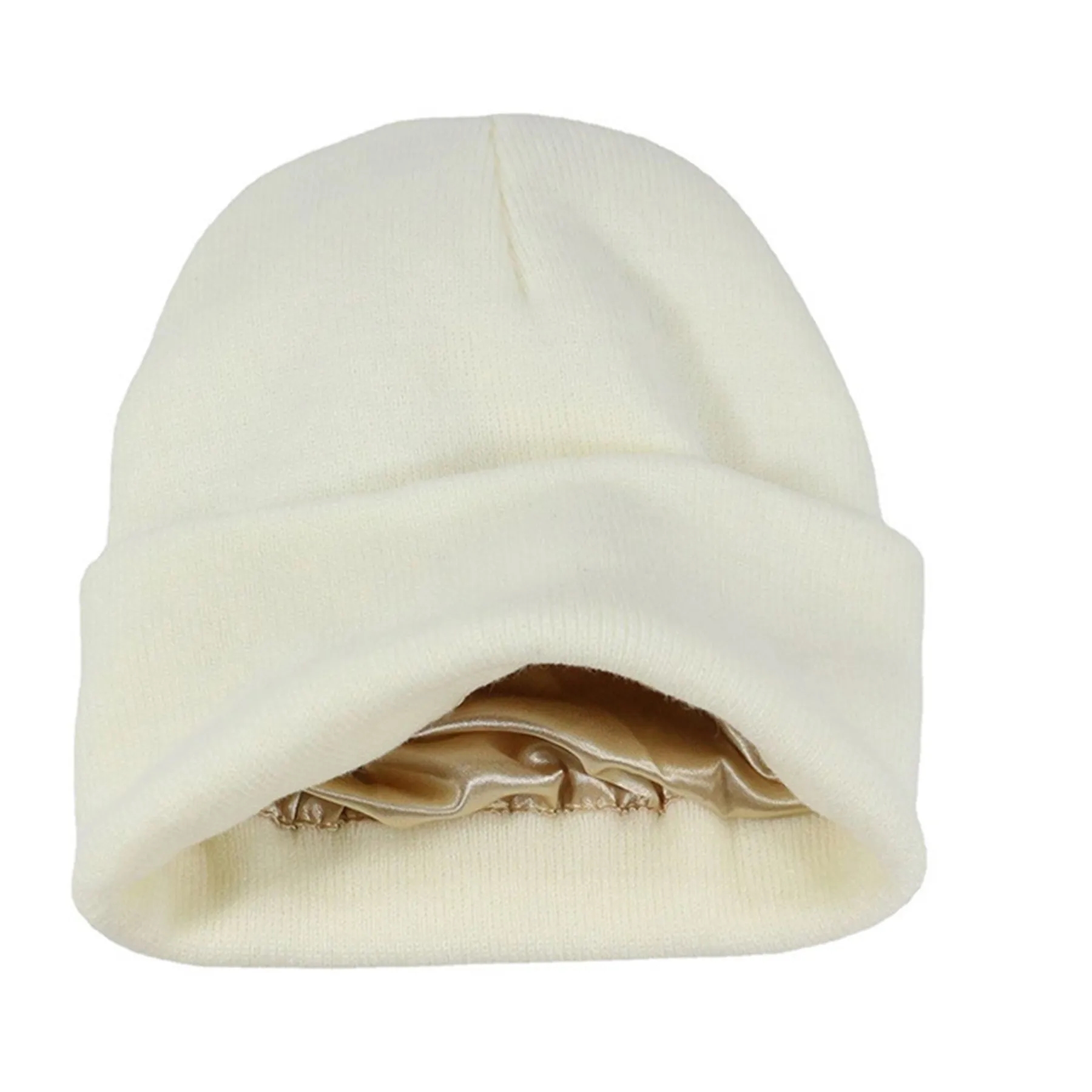 Silk Lining Soft Slouchy Warm Cuffed Beanie Hat 10