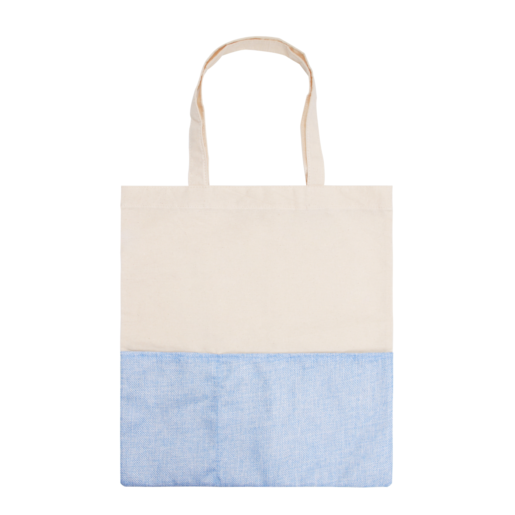 Two-Tone Cotton/ Burlap Tote with Pocket, custom tote bag with logo imprint 20
