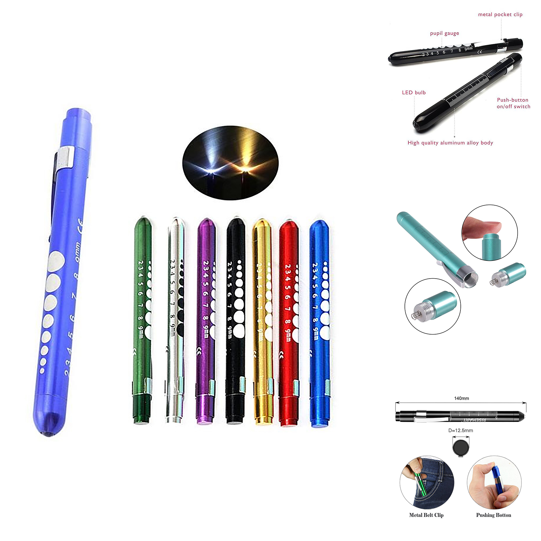 Medical LED Pen Light With Pupil Gauge 1