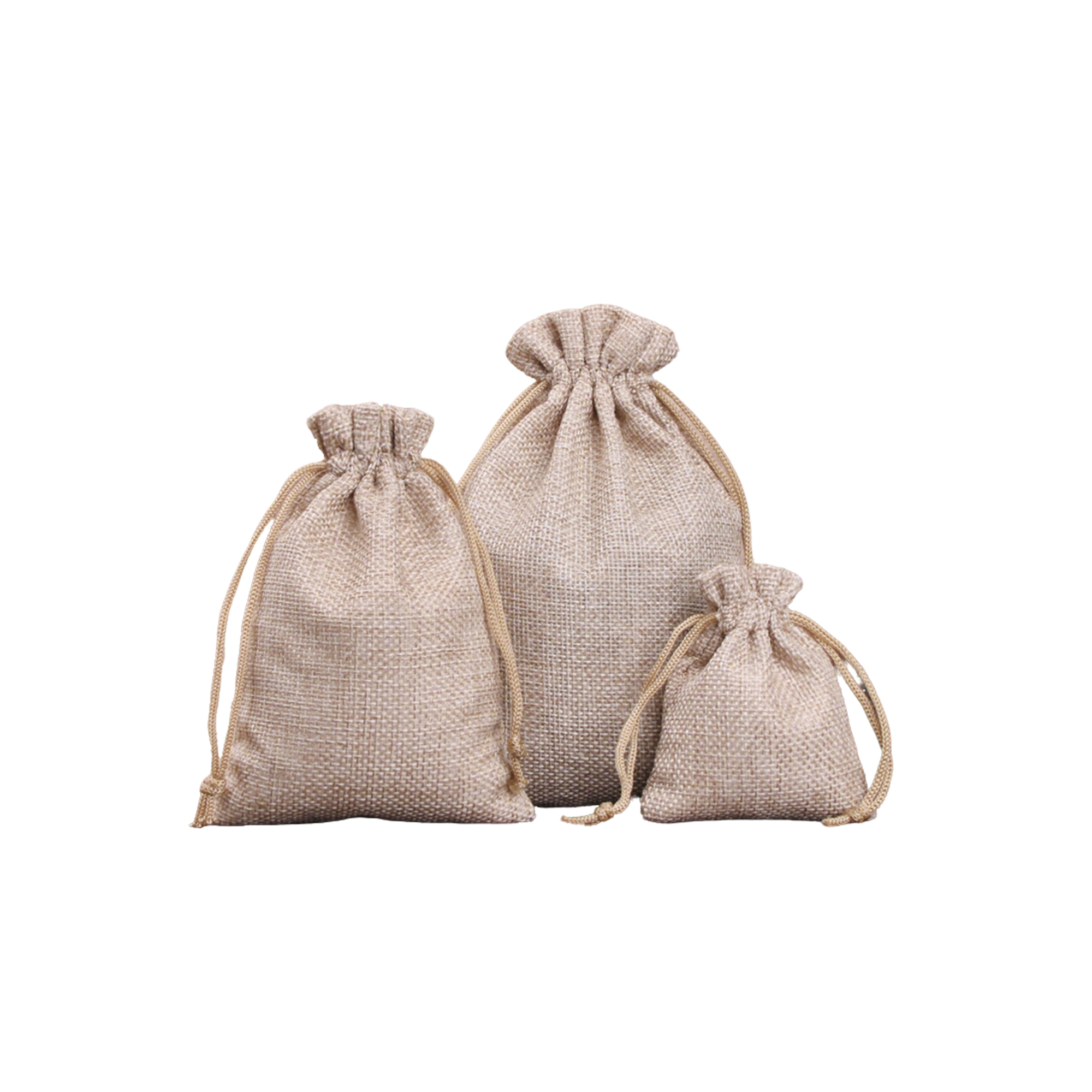 Burlap Drawstring Gift Pouch With Double Knot Closure 5