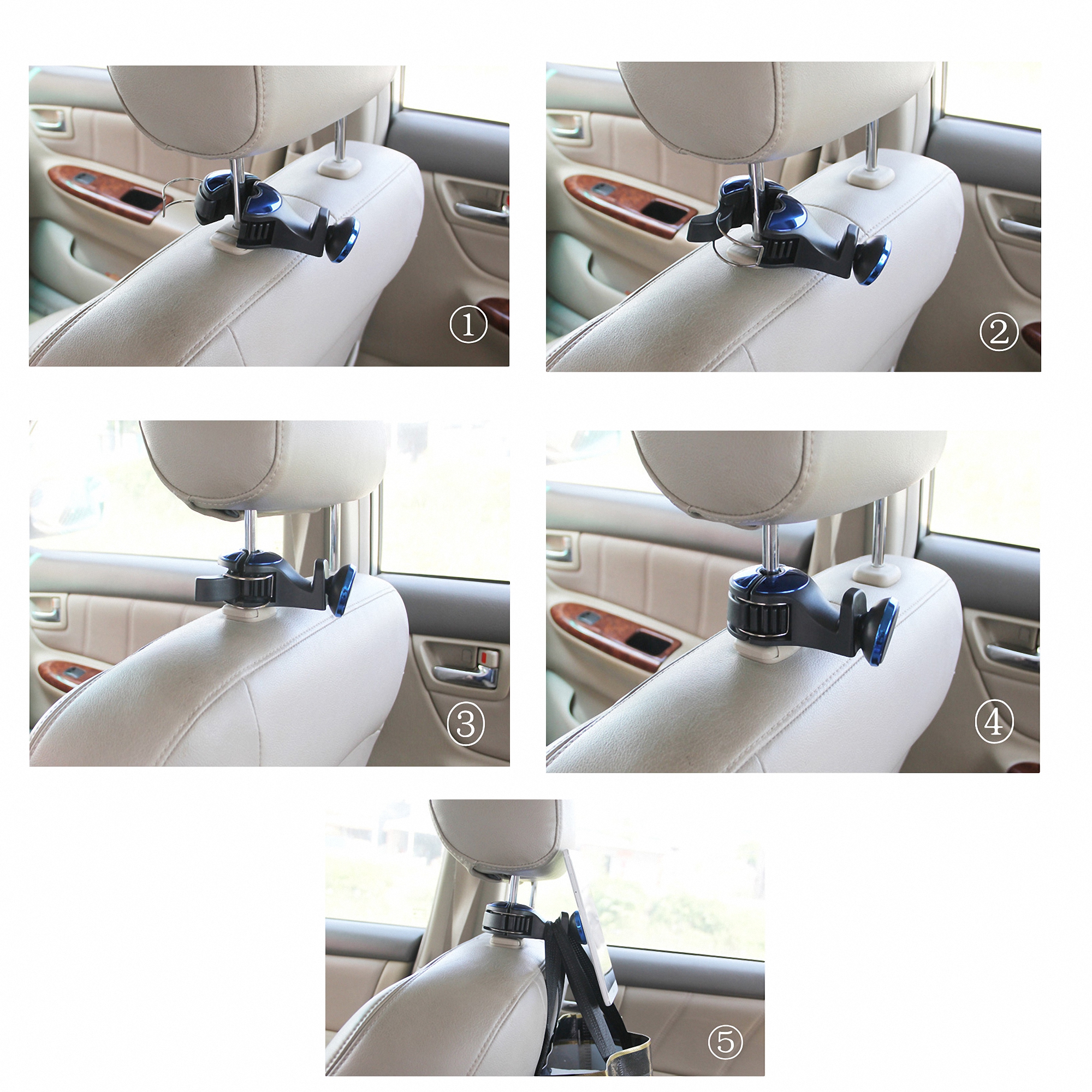Car Headrest Hanger Hooks For Back Seat 4