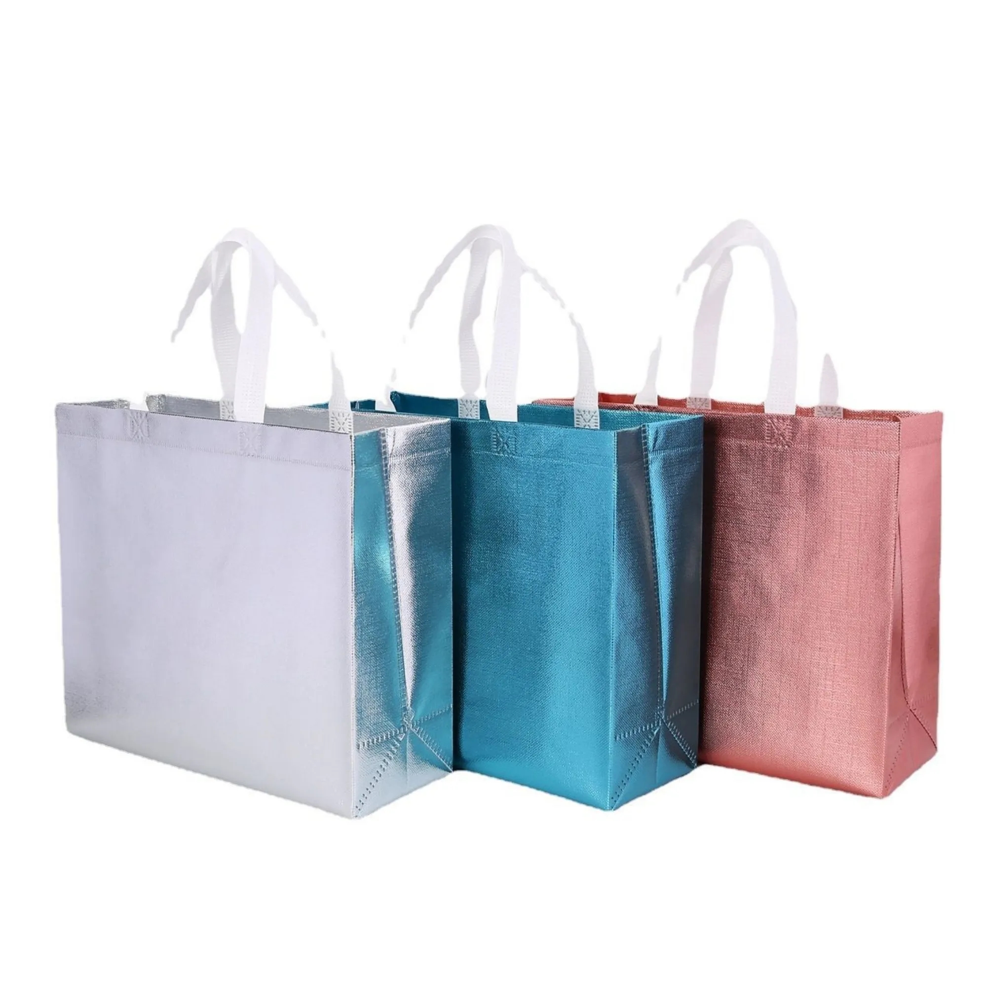 Glossy Laminated Non Woven Tote Bag For Apparel Packaging 3