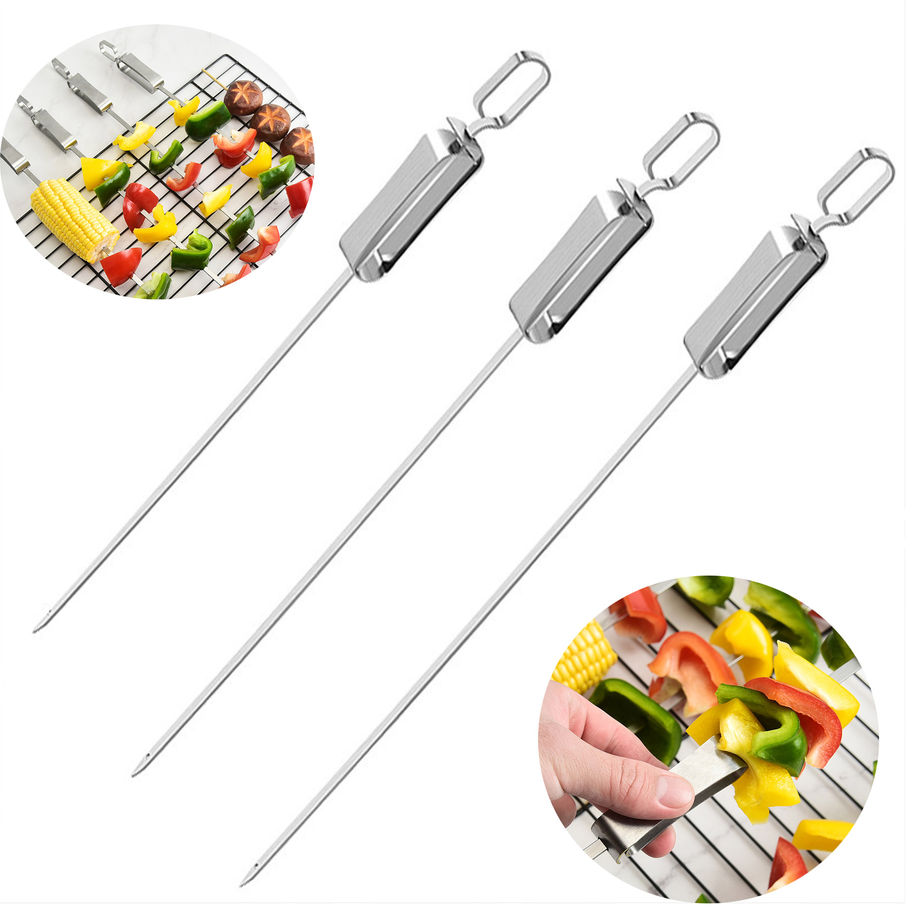 Stainless Steel Removable BBQ Skewer 2