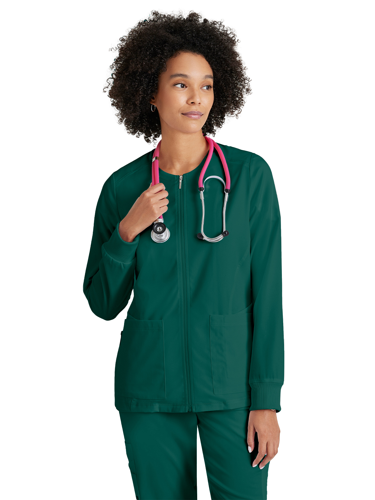 Grey's Anatomy Spandex Stretch - Women's Five-Pocket Gianna Warm-Up Scrub Jacket 21