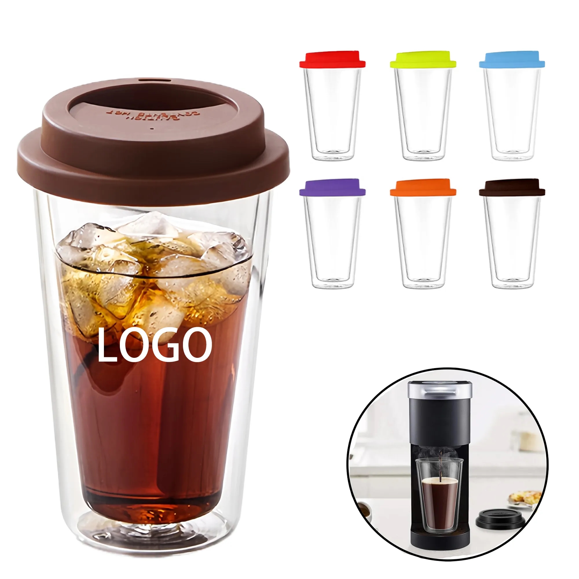 12oz Double-Walled Glass Cup 2