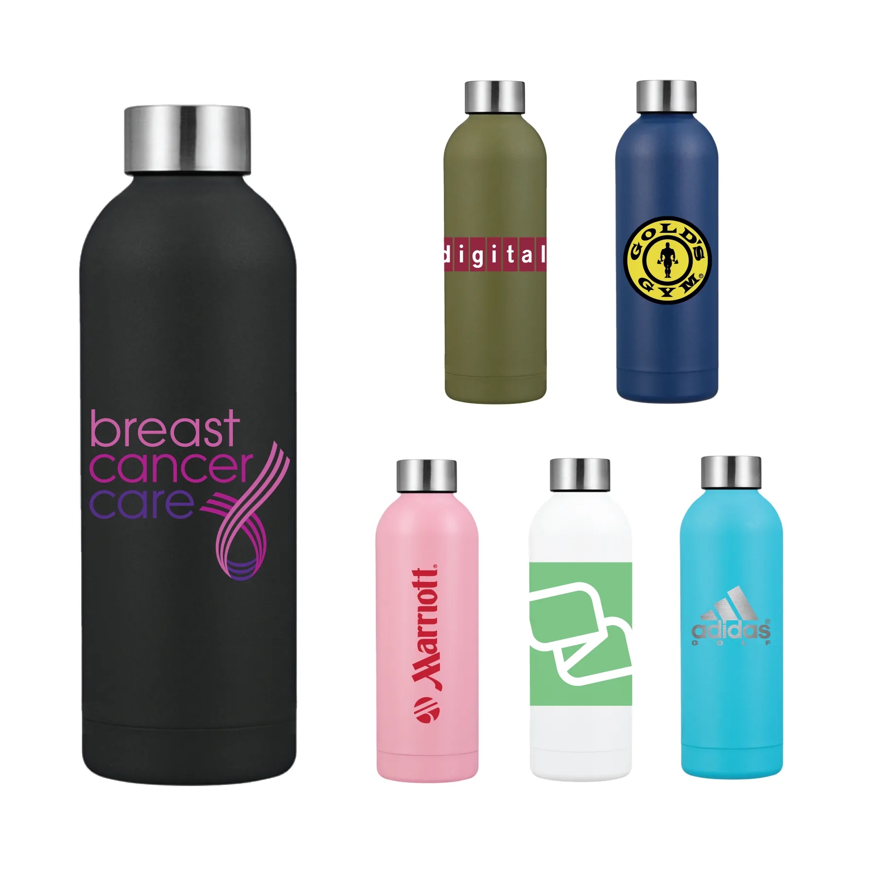 17oz Minimal Stainless Steel Bottle, custom water bottle with logo imprint 7