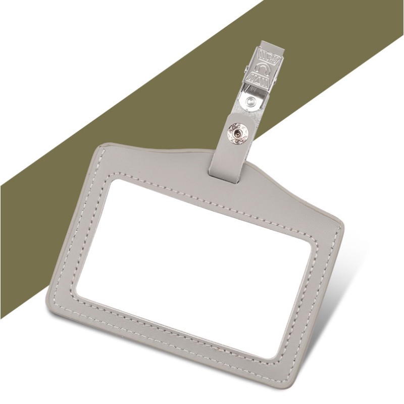 Genuine Leather Badge Holder with Metal Buckle 2