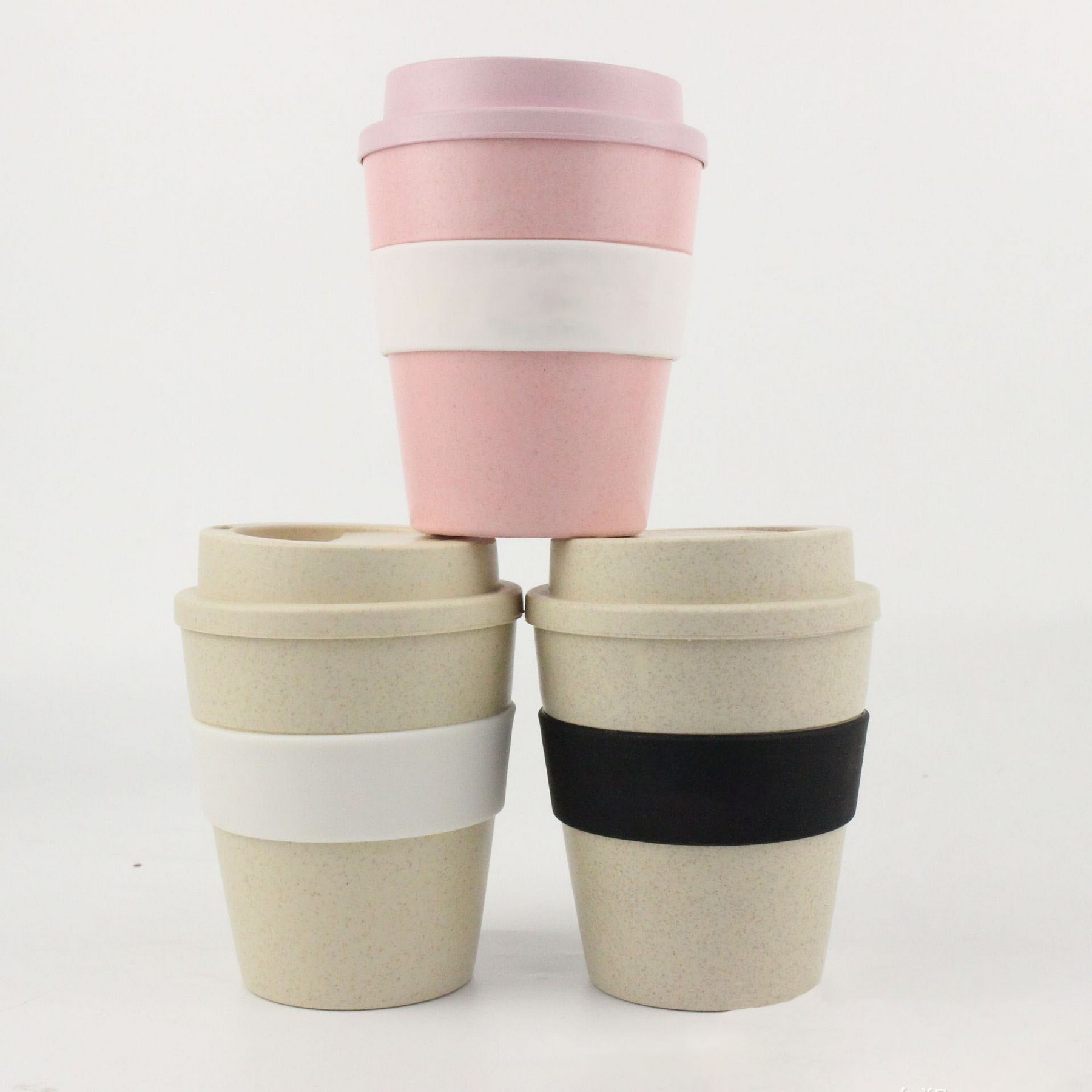12 Oz. Bamboo Takeaway Coffee Cup With Lid & Spill Stopper 2