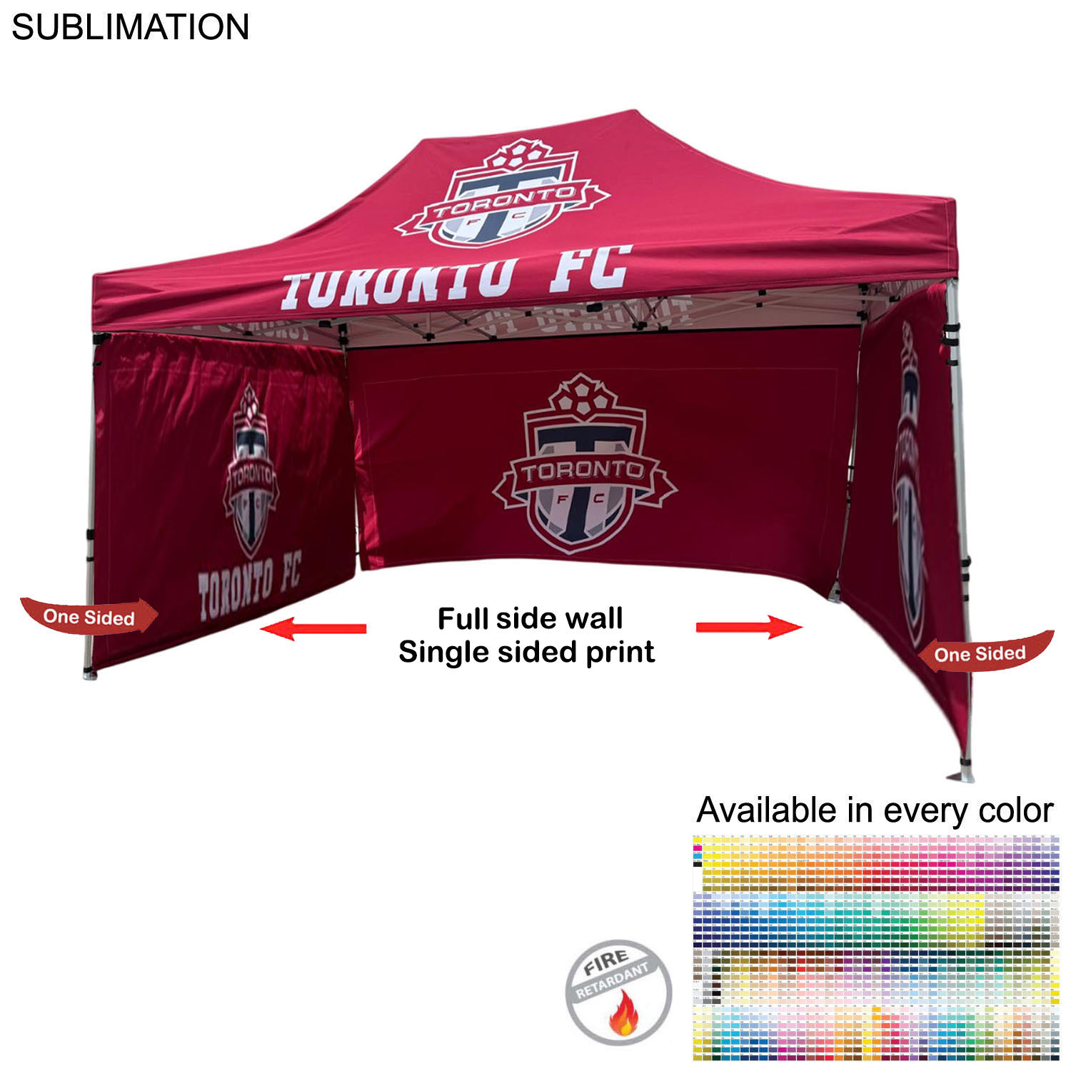 48Hr Quick Ship - Full Side Wall for 10x15 Tent Kit, Sublimated, Single Sided Print 3