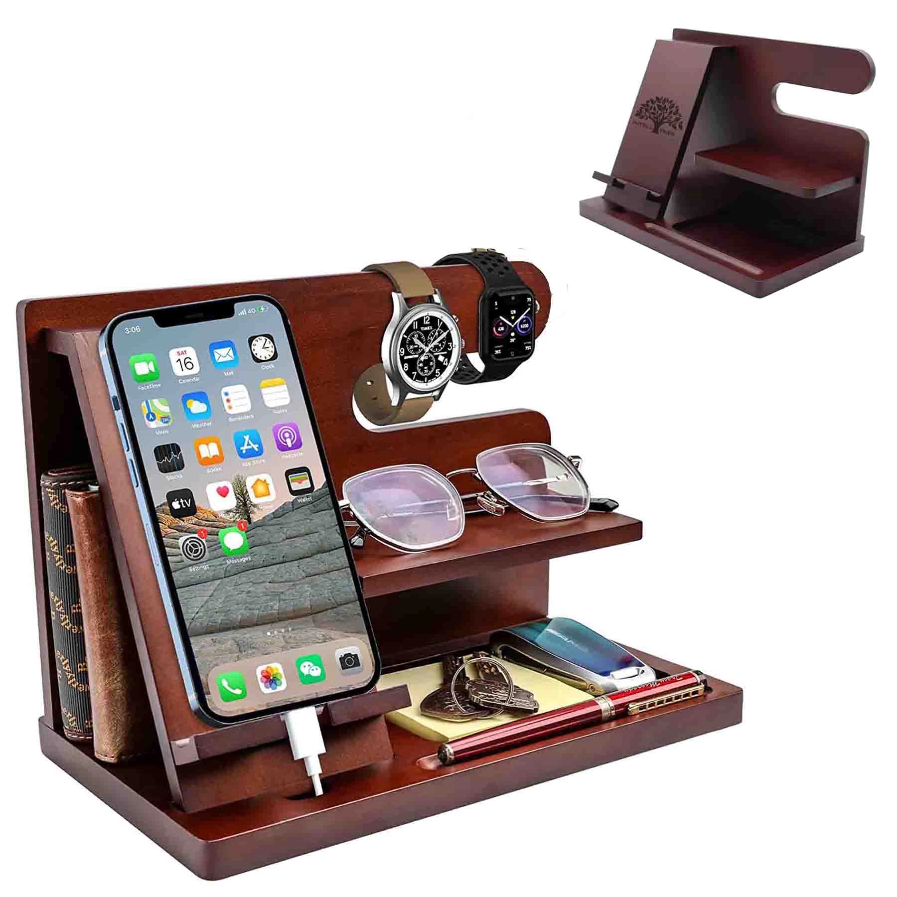Wood Phone Docking Station Key Holder 18