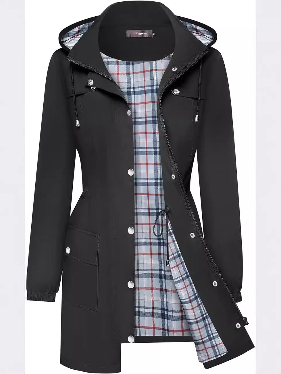 Women's Long Hooded Rain Jacket 6