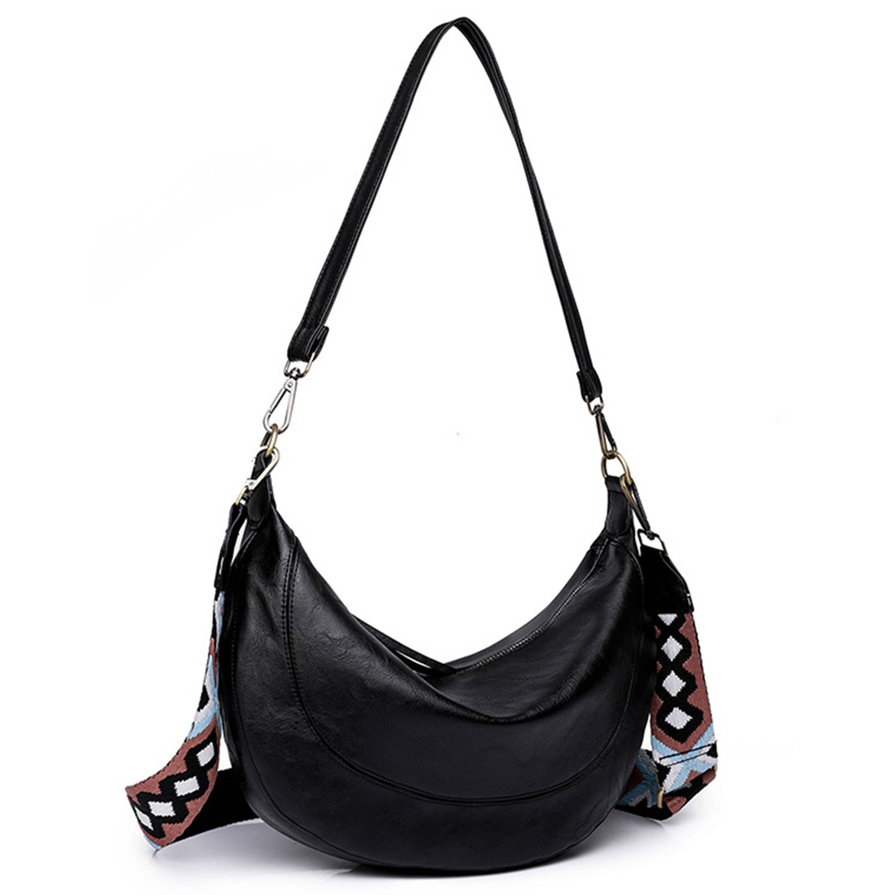 PU Leather Crescent Shoulder Hobo Purses for Women 5