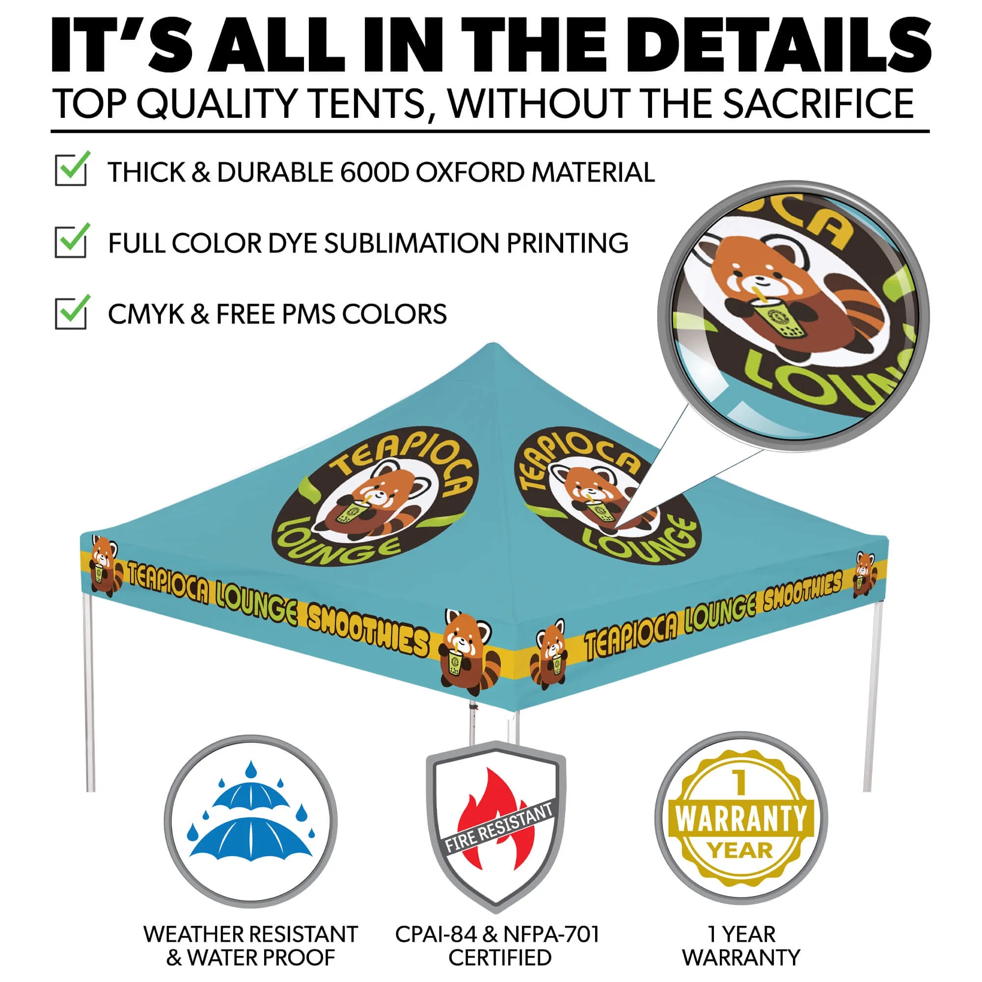 10ft x 10ft Custom Canopy Tent - Event Silver Package 7