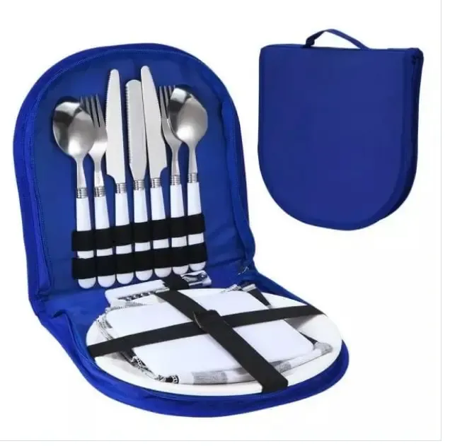 Stainless Steel Tableware Picnic Set Storage Bag 5