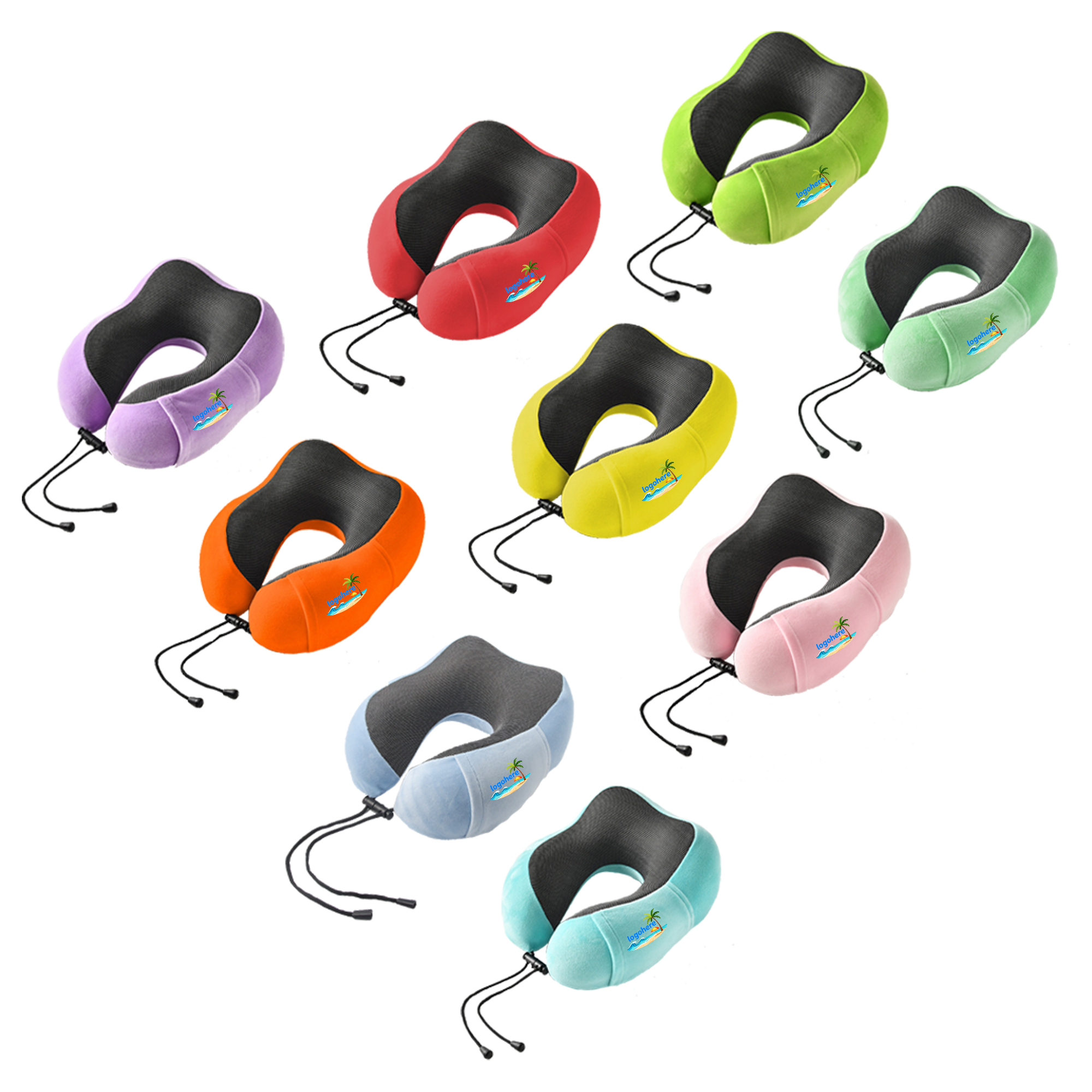 U Shaped Memory Foam Travel Pillow Set 2