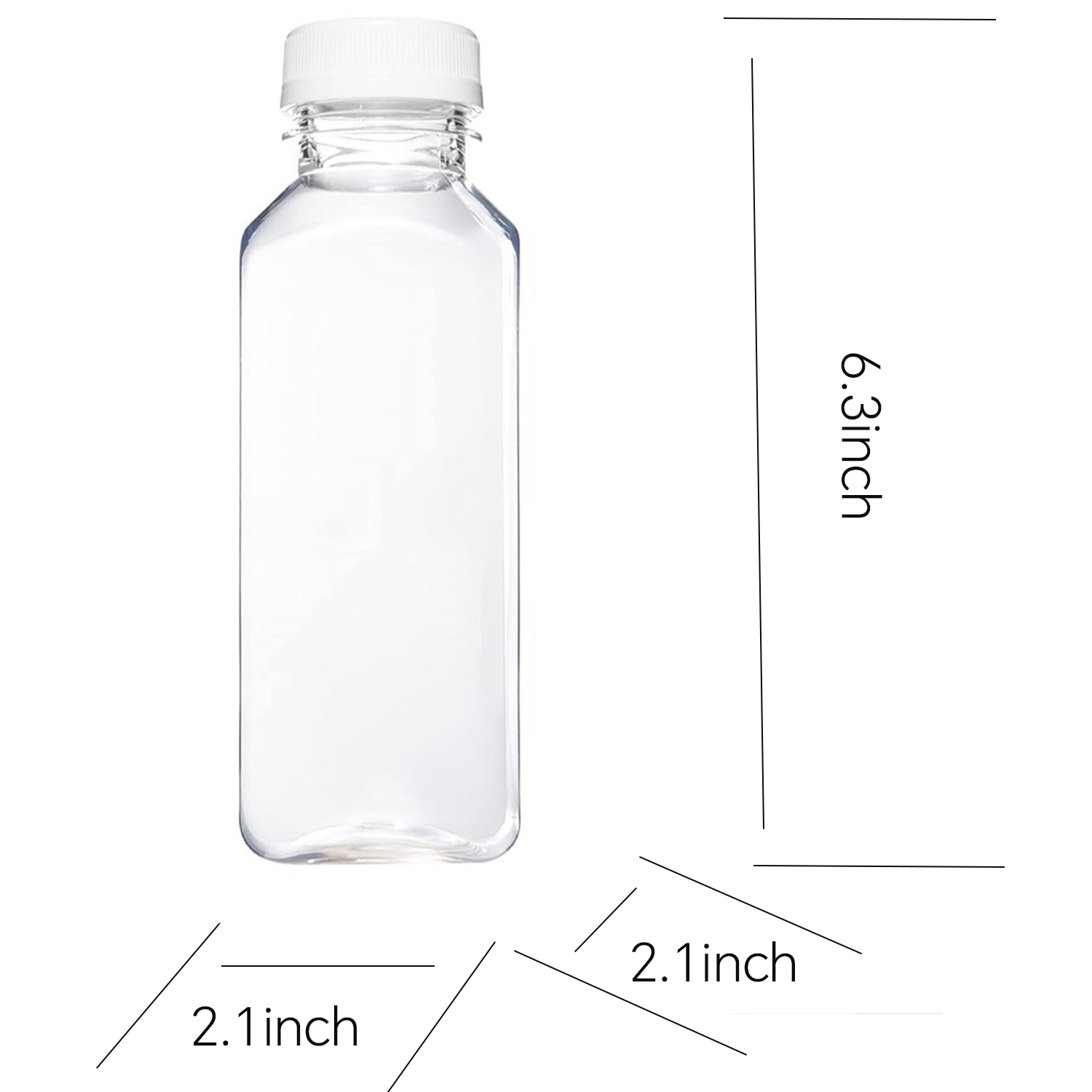 12oz Clear Plastic Beverage Bottle w/ Cap 4
