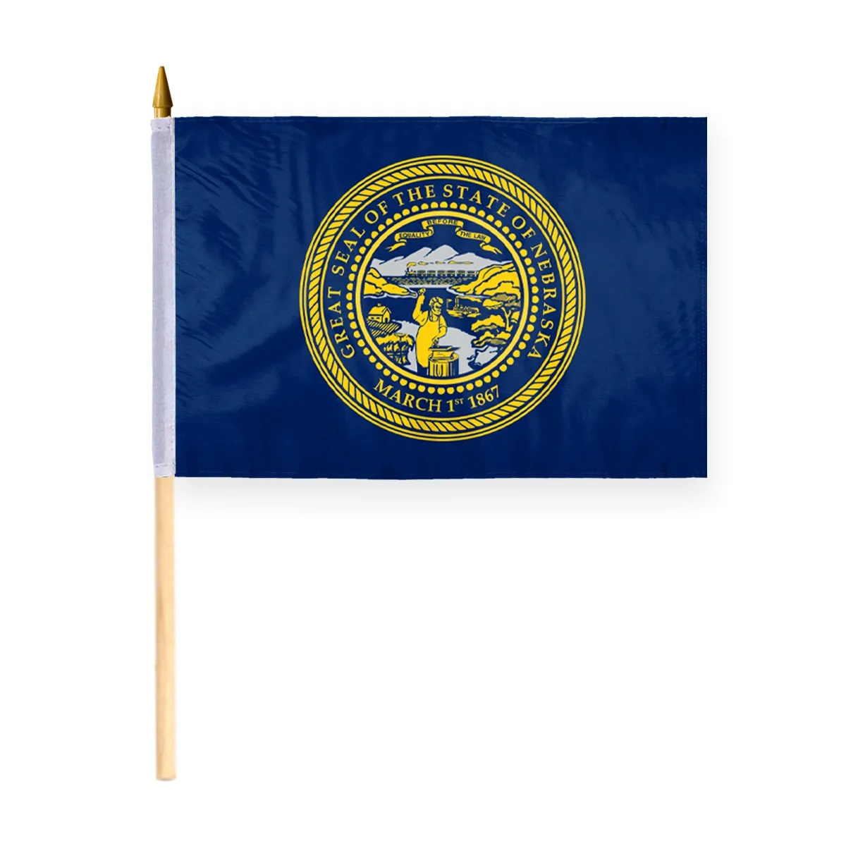 4"x6" & 12"x18'' Nebraska ePoly Printed Stick Flags 2