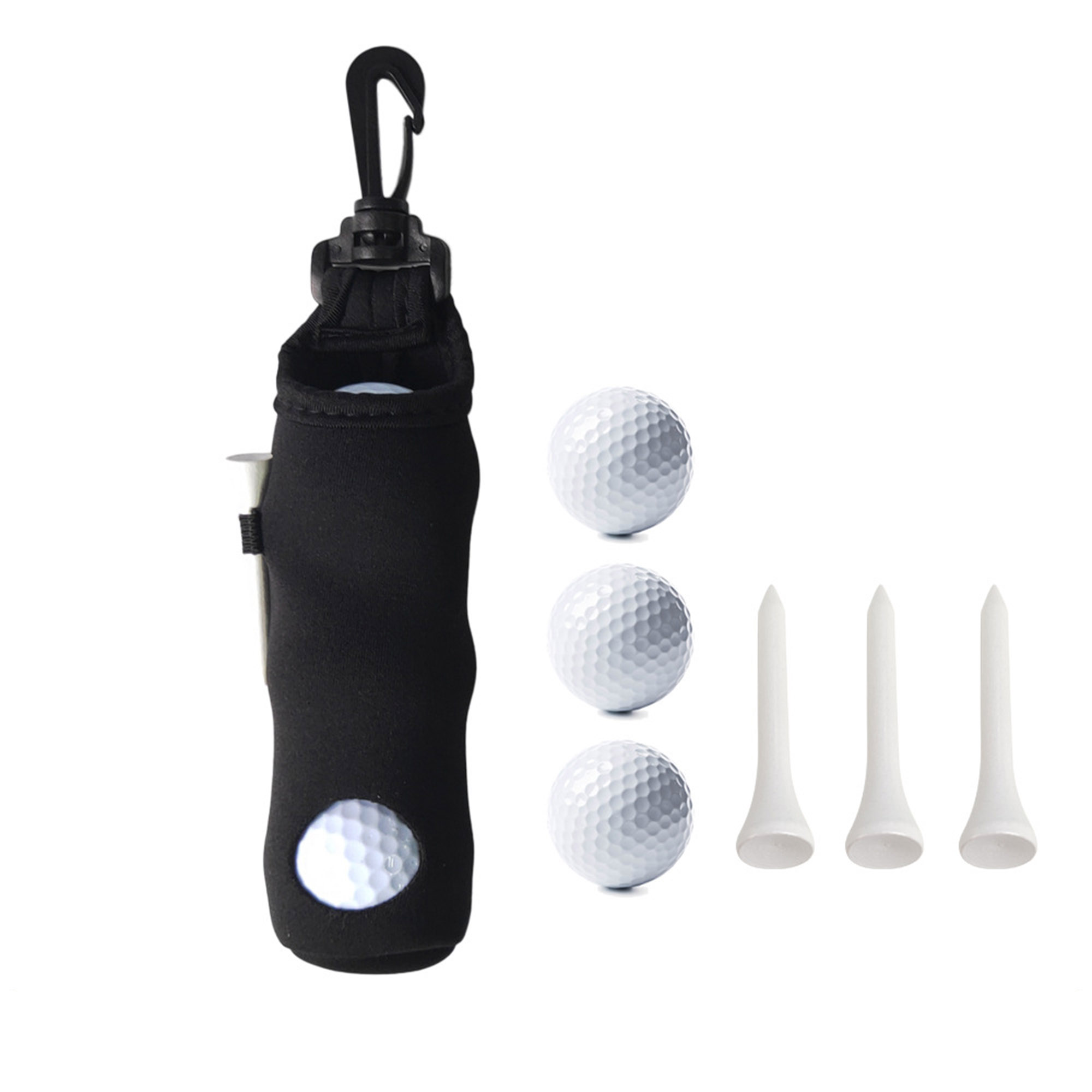 Neoprene Golf Ball Pouch Tee Holder Gift Set 6