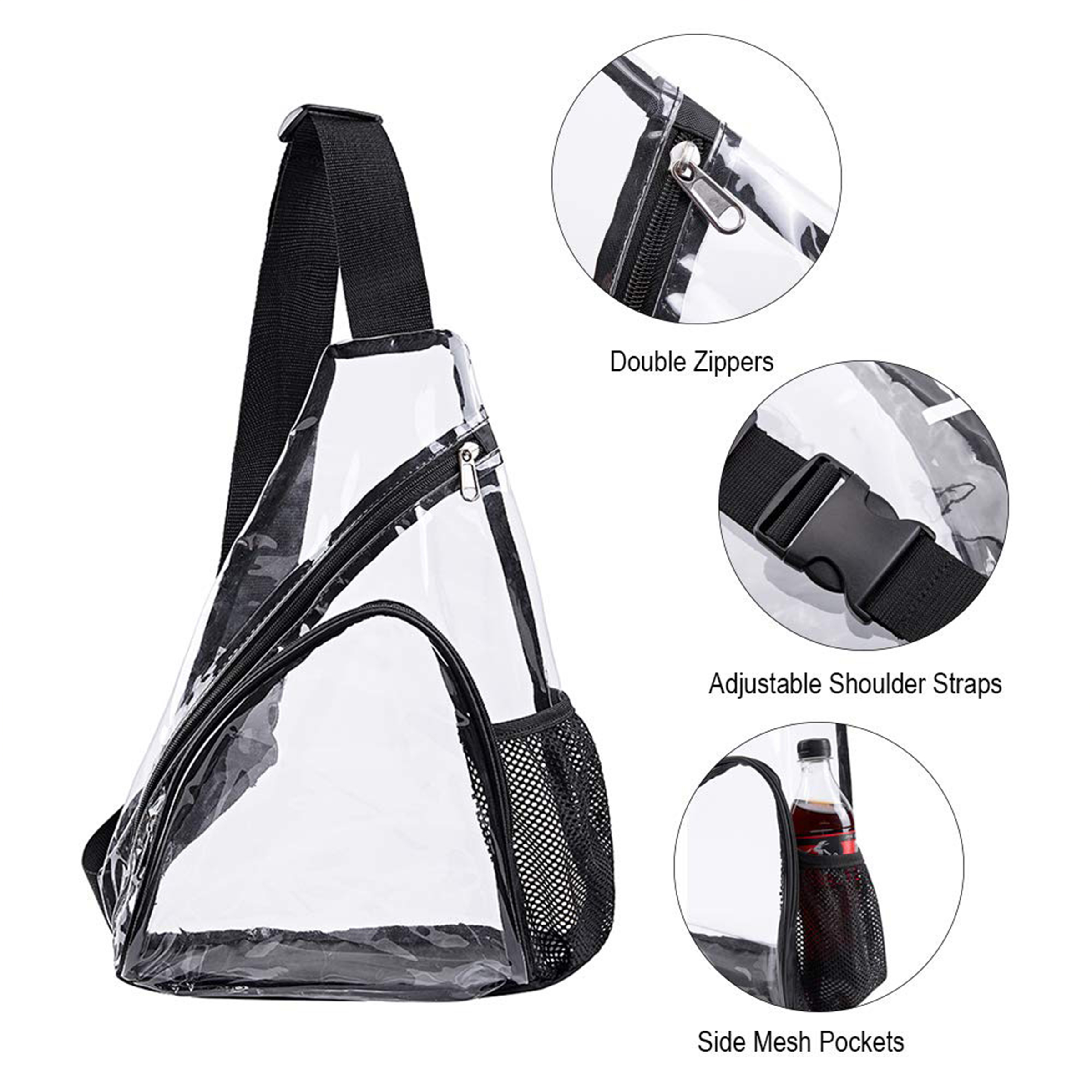 Pvc Single Shoulder Crossbody Transparent Chest Bag 7