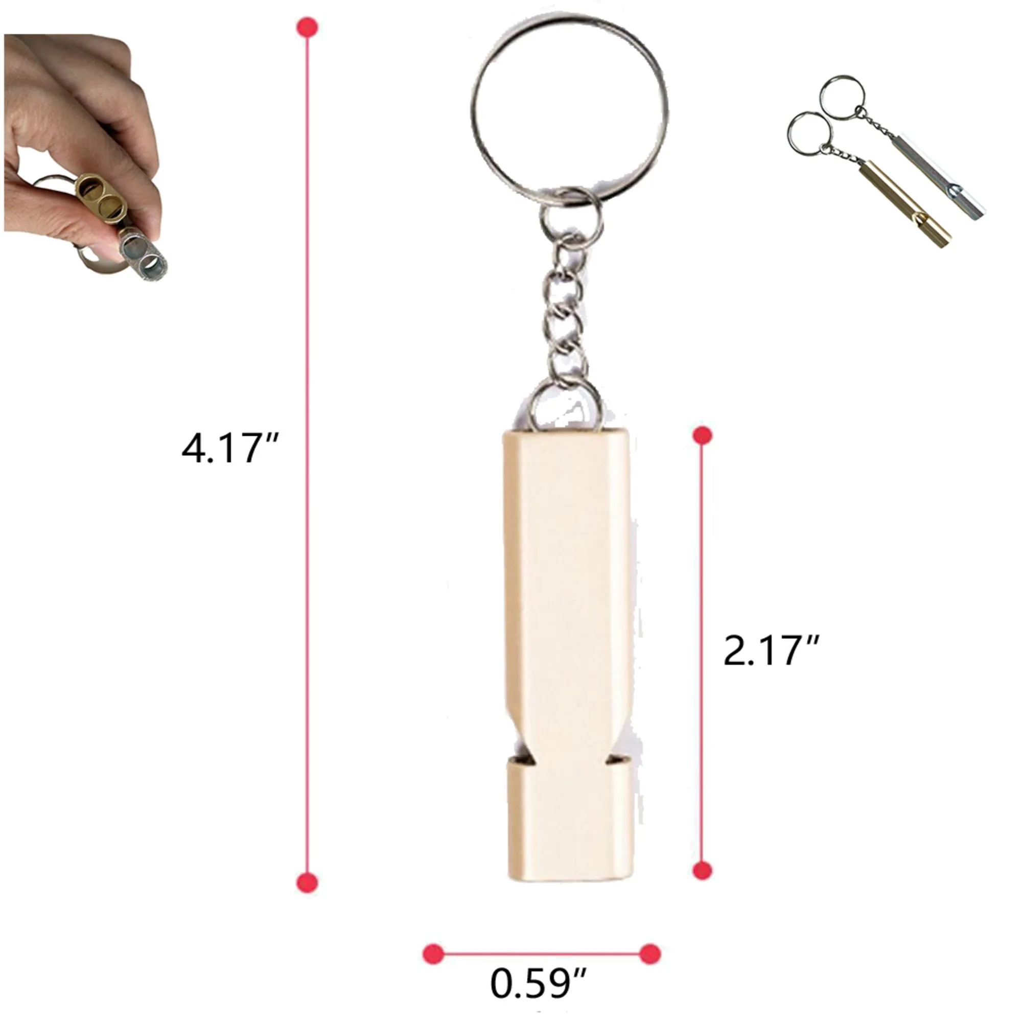 Aluminum Alloy Dual Frequency Survival Whistle 4